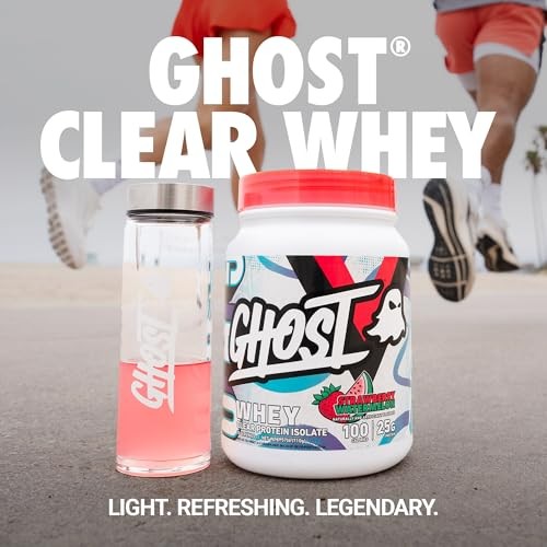 GHOST Clear Whey Isolate Protein Powder, Strawberry Watermelon - 1.57 LB Tub, 25G of Whey Protein - Post Workout Drink for Muscle Gain & Recovery –  thumbnail