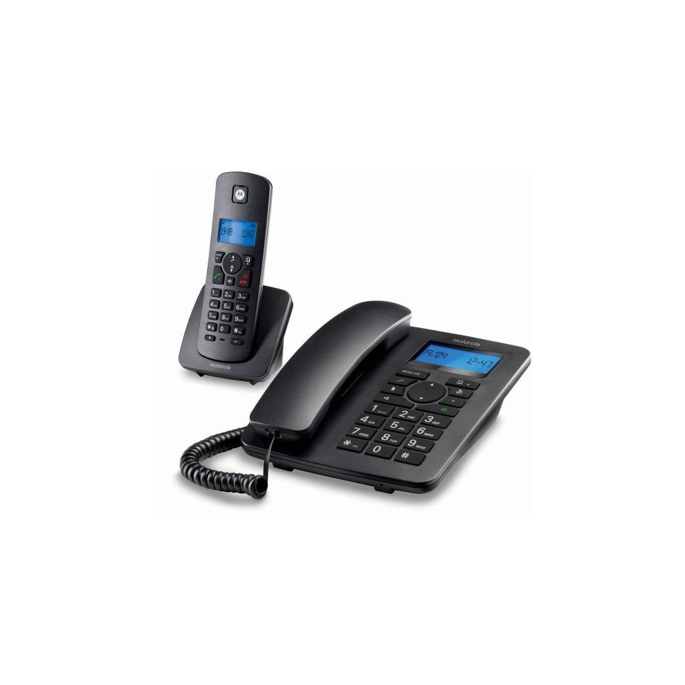 Landline Telephone Motorola C4201 Combo DECT (2 Pcs) Black