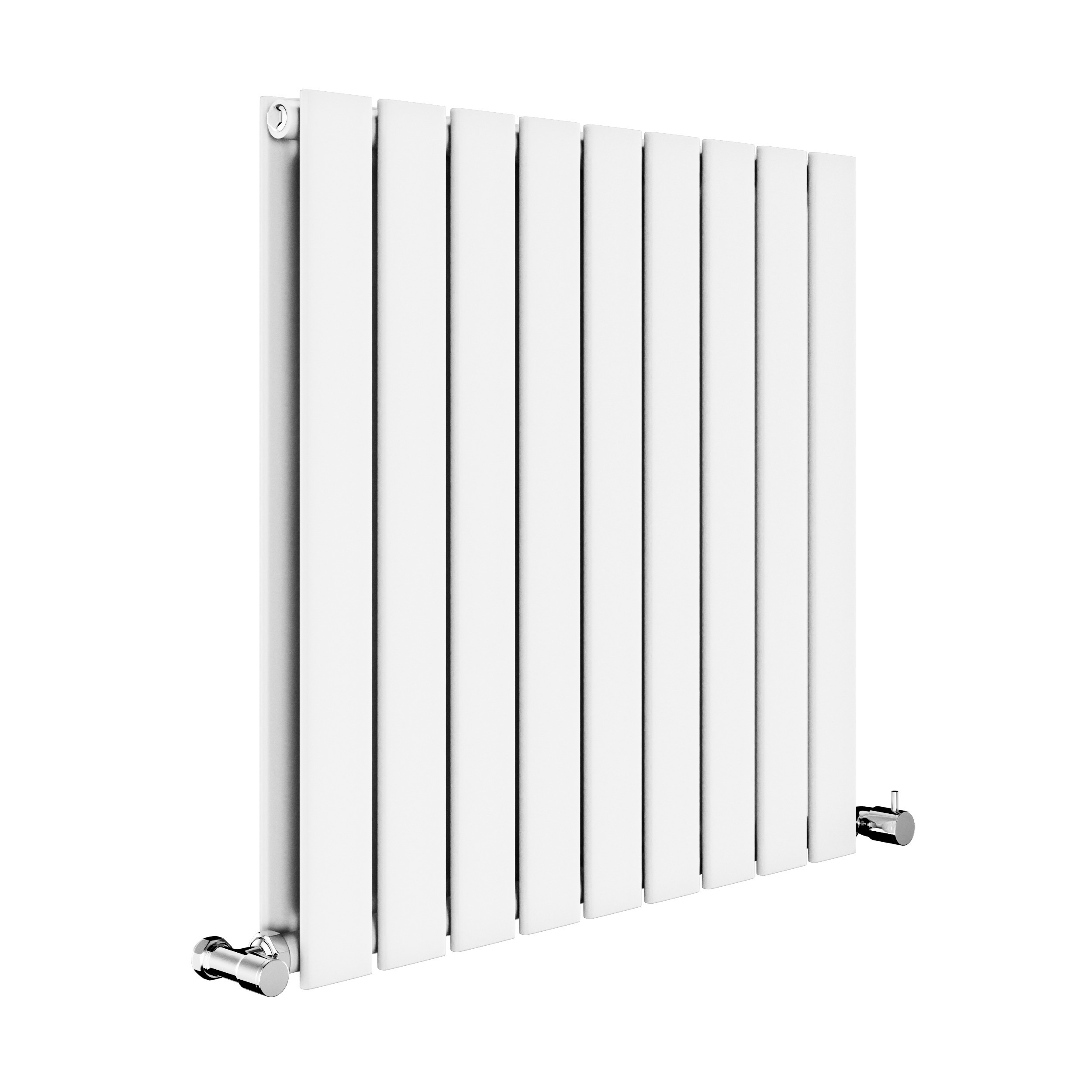 Riace White Horizontal Flat Designer Radiator 600x612mm Double Panel 2313 BTU thumbnail