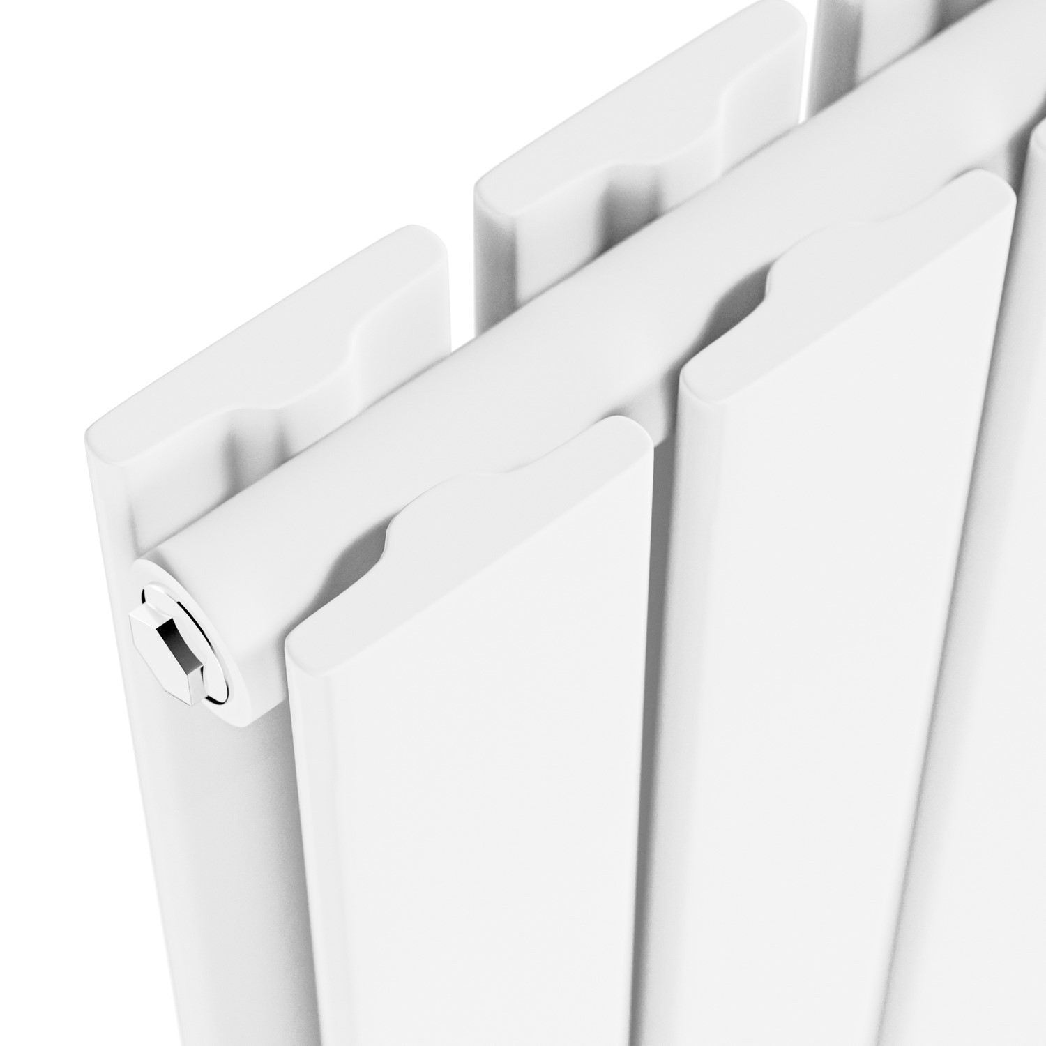 Riace White Horizontal Flat Designer Radiator 600x612mm Double Panel 2313 BTU thumbnail