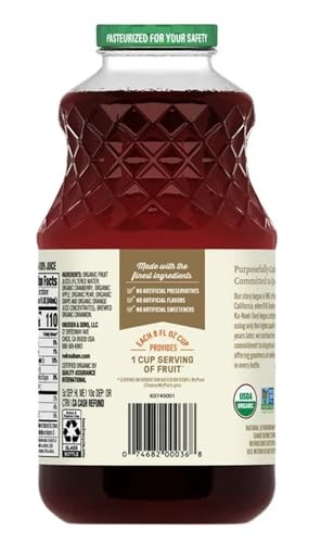 R.W. Knudsen Organic Cranberry Orange Cinnamon Juice, 100% Juice Blend, No Artificial Sweeteners, 32 Fl Oz Glass Bottle | USDA Organic, Non-GMO, Koshe thumbnail