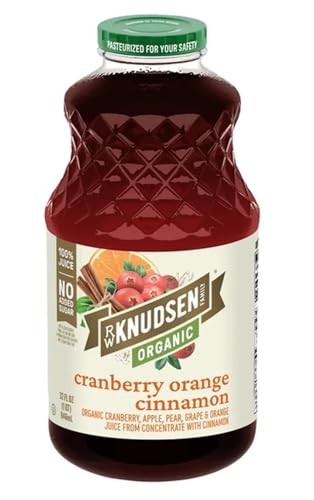 R.W. Knudsen Organic Cranberry Orange Cinnamon Juice, 100% Juice Blend, No Artificial Sweeteners, 32 Fl Oz Glass Bottle | USDA Organic, Non-GMO, Koshe thumbnail
