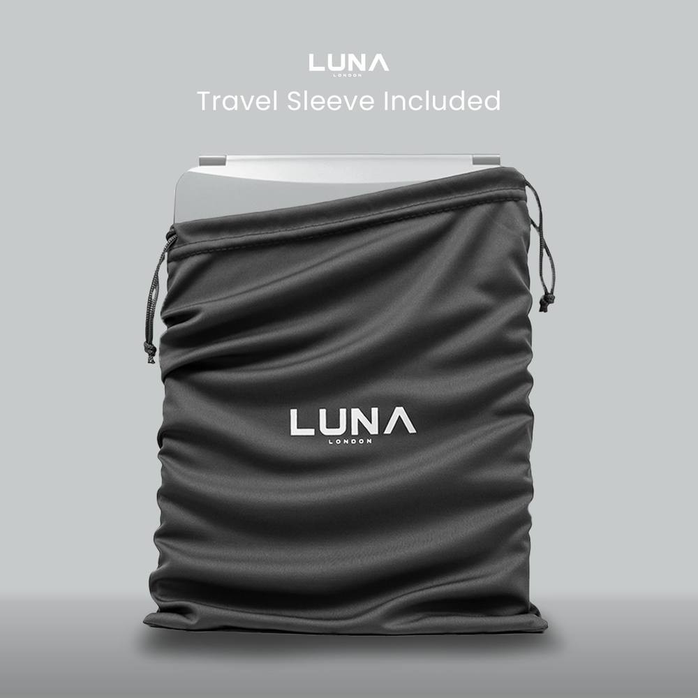 LUNA London Eclipse Travel Mirror | LED Lighted Rechargeable Vanity Makeup Mirror in Grey | Size: 1 Pack