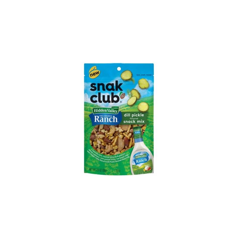 Snak Club Hidden Valley Ranch Dill Pickle Snack Mix 3.5 Oz Pouch (Pack of 6)