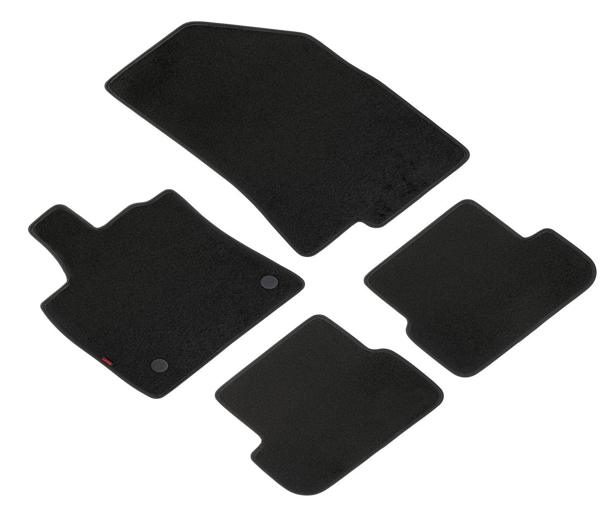 LAMPA 23310 Set Tappetino Anteriore E Posteriore, Su Misura, Tessile, Nero, Quantità: 4