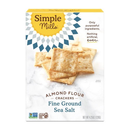 Simple Mills, Almond Flour Sea Salt Crackers, 4.25 Oz (Case of 48)