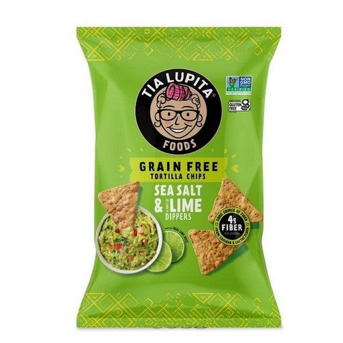 Tia Lupita Foods, Grain Free Cactus Tortilla Chips Sea Salt and Lime, 1 Oz (Case of 24)