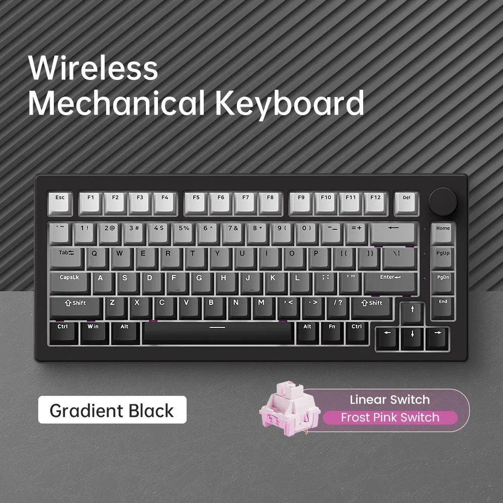 Akko 5075 V3 Keyboard 75% ANSI-US with Volume Hot-swappable RGB USB Type-C Wired/2.4g&BT5.0 Wireless Gaming Mechanical Keyboard