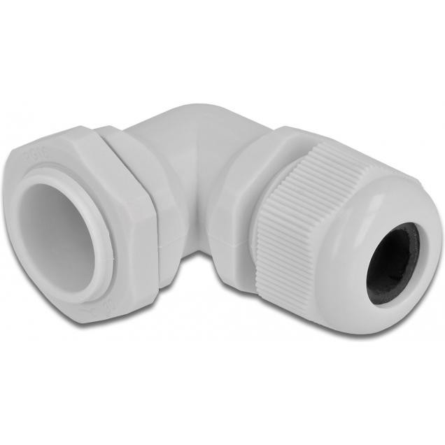 Delock, Collegamento per Cavi, Pressacavo 90° Angolato PG16 Grigio