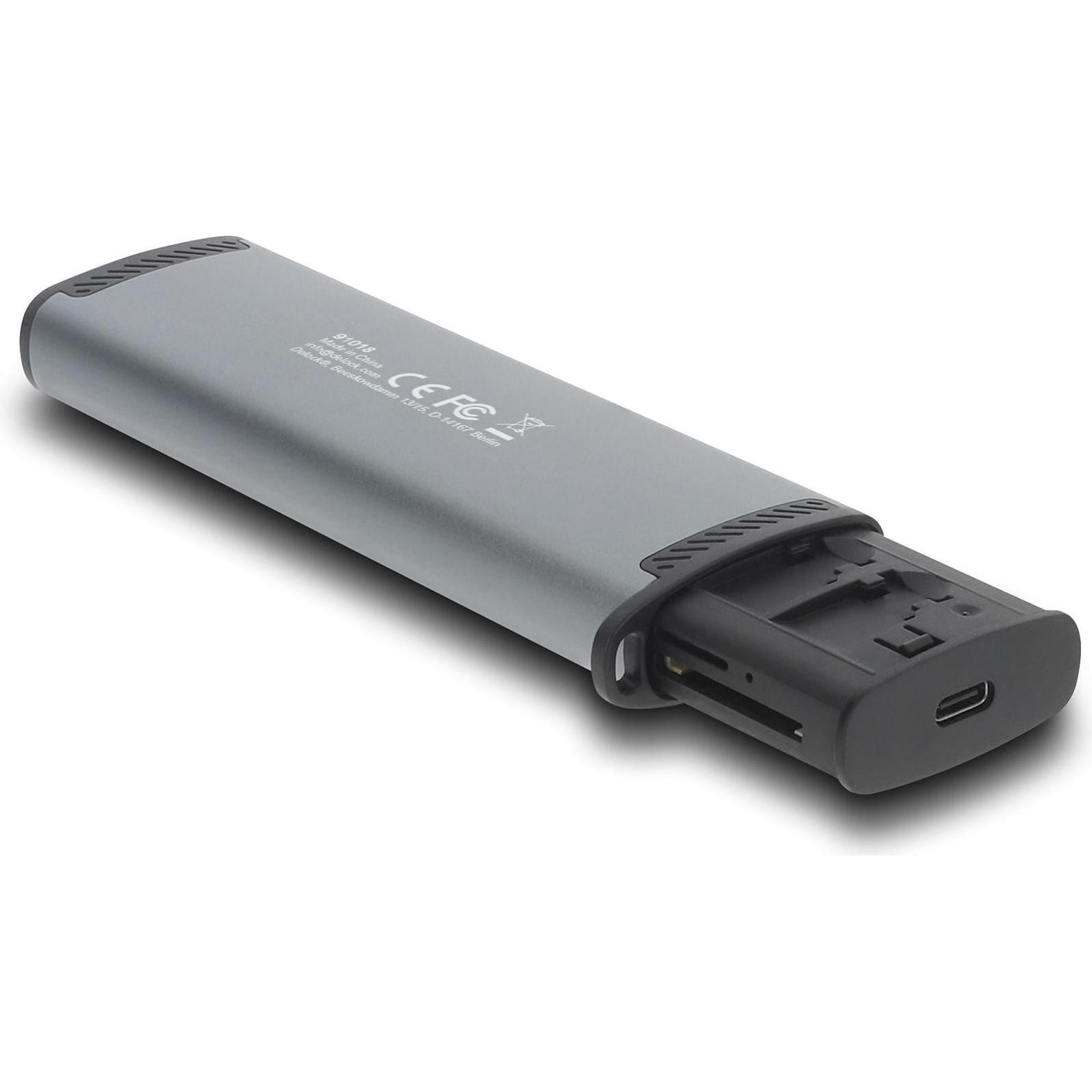 Delock USB 5 Gbps Kartenleser Mit SD Und Micro SD Slot Und Aufbewahrungsfächern (USB, USB-C, Micro USB), Lettore Di Schede Di Memoria, Grigio