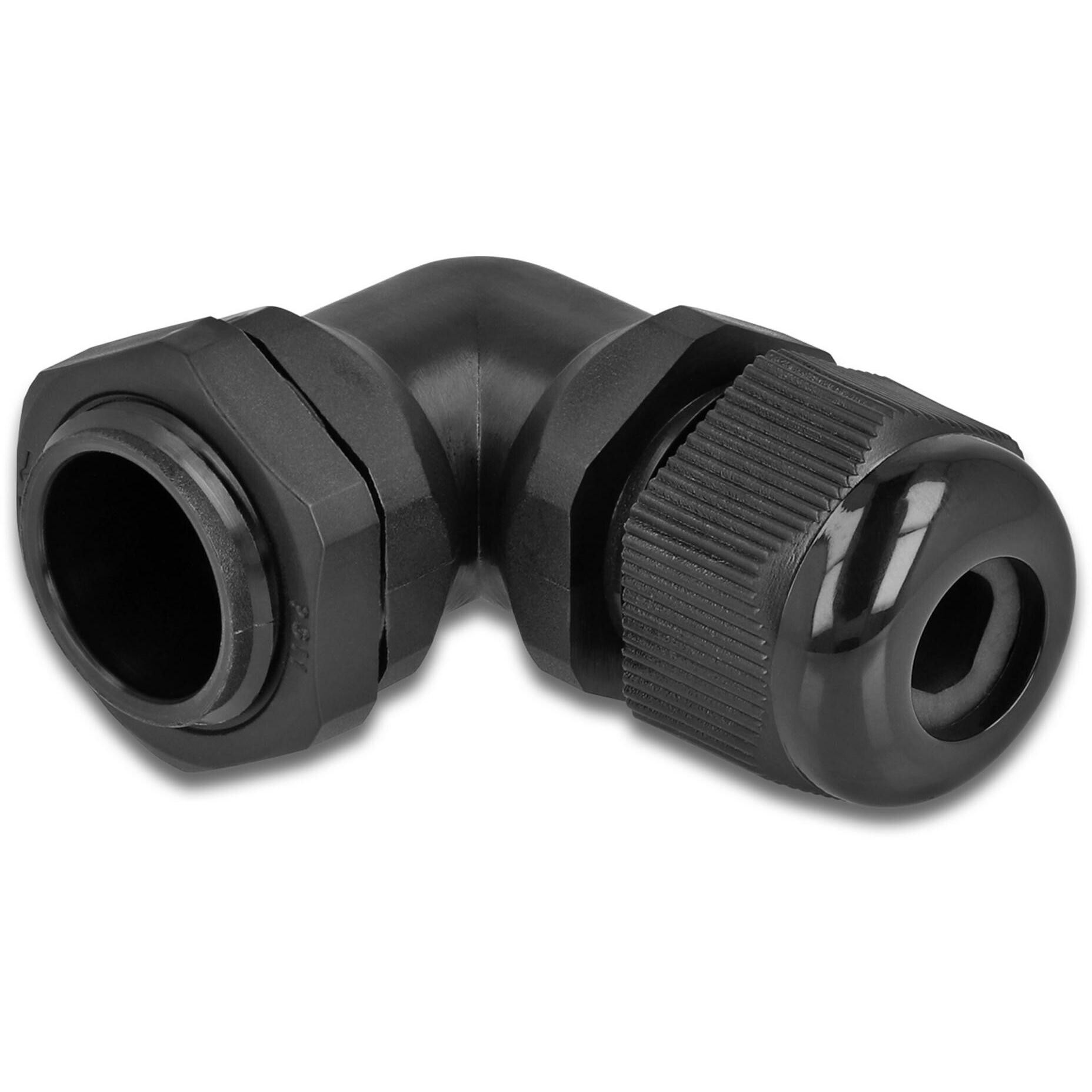 Delock, Collegamento per Cavi, Pressacavo 90° Angolato PG11 Nero