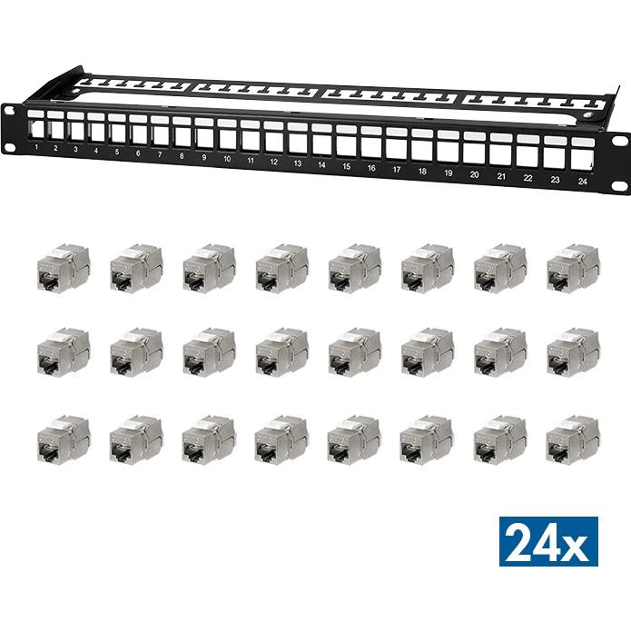 LogiLink Modular 24-port Cat.6A Keystone Panel. 19