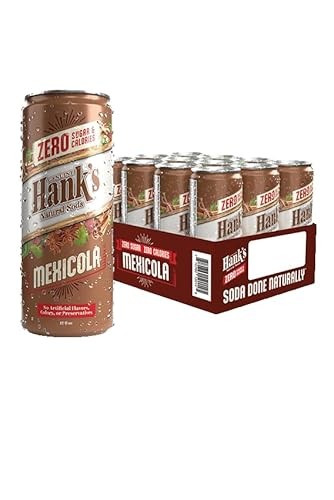 Hank's Soda ZERO Mexicola, Mexican Cola Flavored Beverage, Sugar-Free, 12 Cans