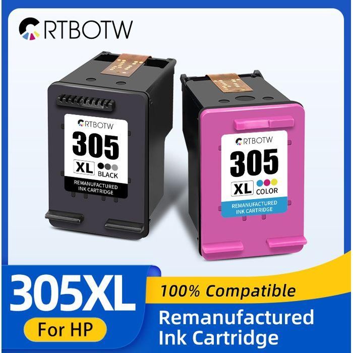 Cartouche D'Encre Reconditionnée 305Xl Pour Imprimante Hp 305 Xl Hp305, Compatible Deskjet 2700 2710 2720 2721 2722 2723 4110[J12] thumbnail