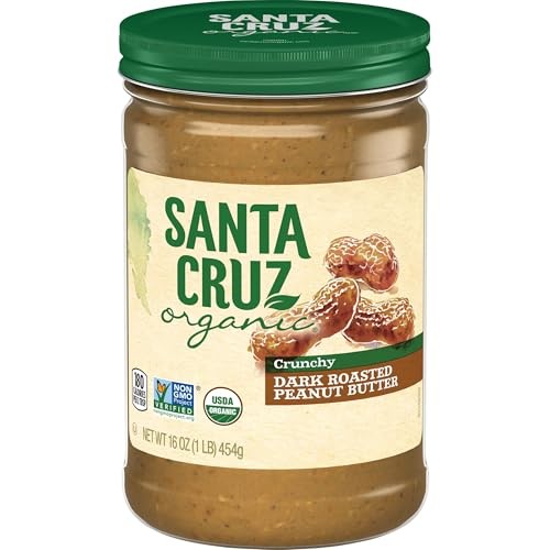 Santa Cruz Organics Crunchy Dark Roasted Peanut Butter, 16 Ounce