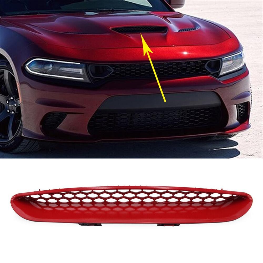 Rote Motorhaubenblende Mittleres Gitter Zierleiste Für 2015-20 Dodge Charger SRT 68202462AD