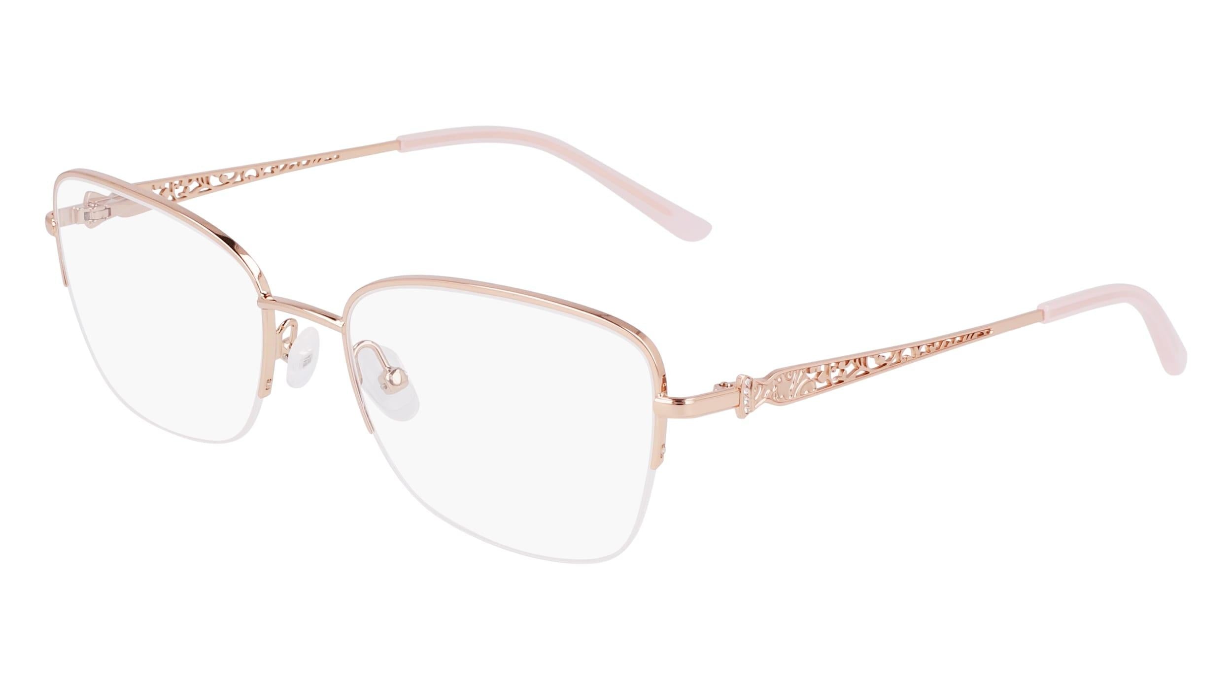 Marchon NYC TRES JOLIE 200 Eyeglasses 770 - Rose Gold Women Rectangle