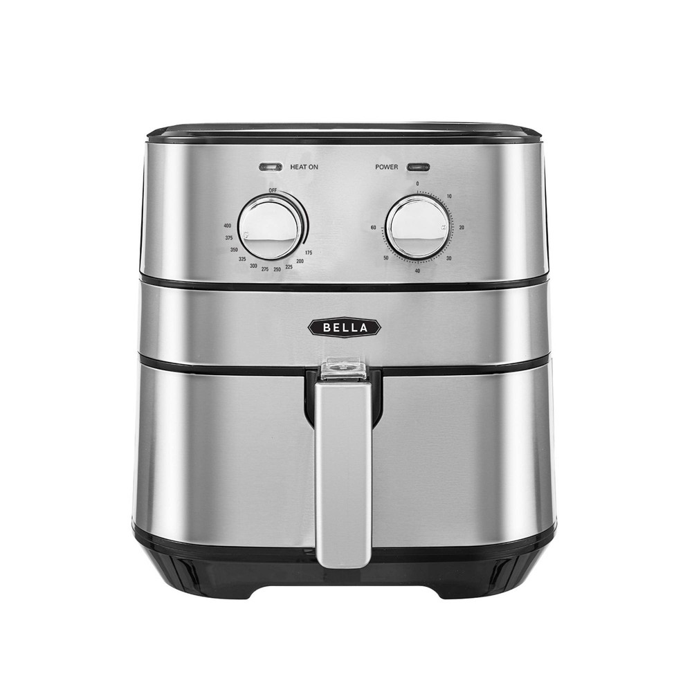 Bella - 4-qt. Analog Air Convection Fryer - Stainless Steel