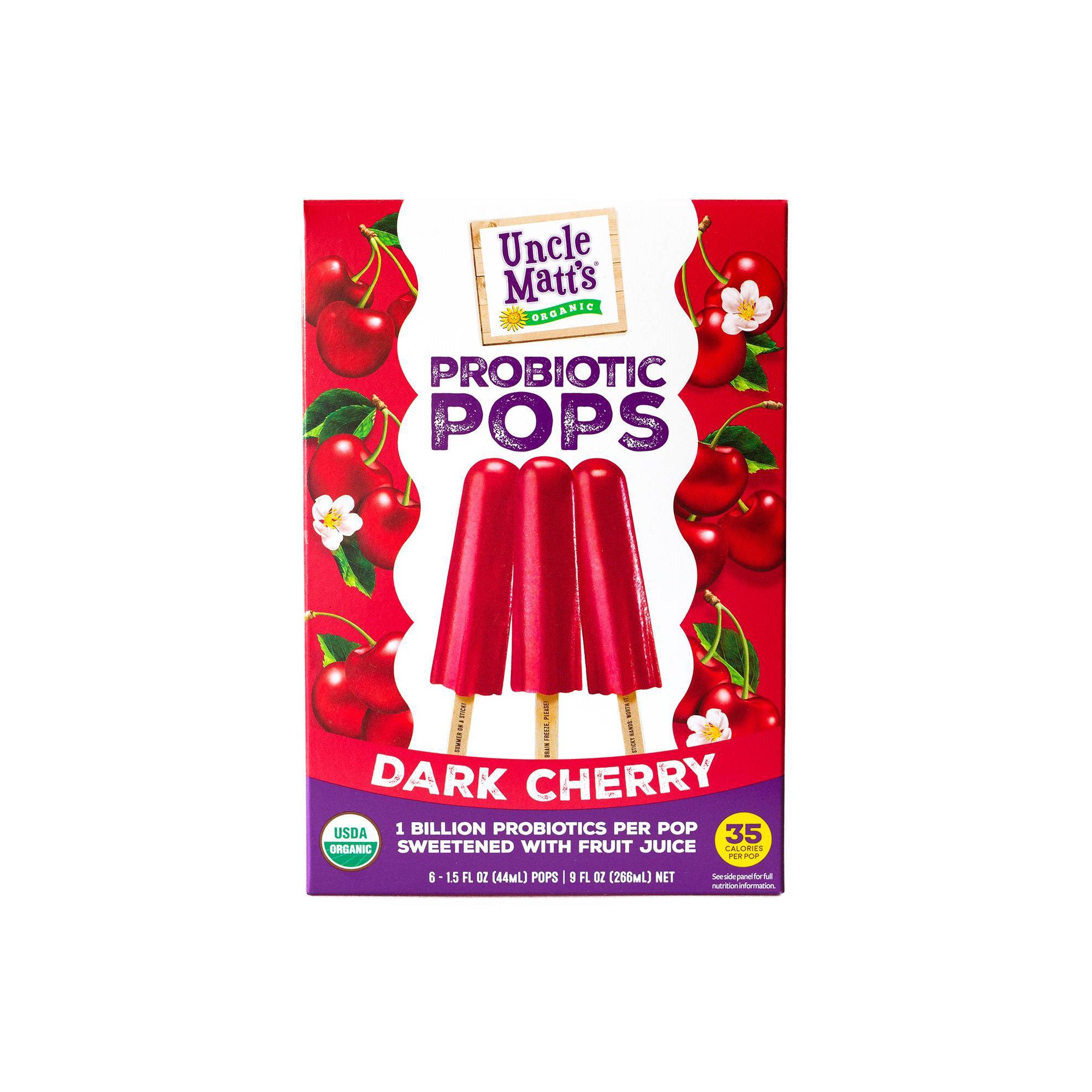 Dark Cherry Probiotic Pops Sweetened with Fruit Juice, Dark Cherry thumbnail