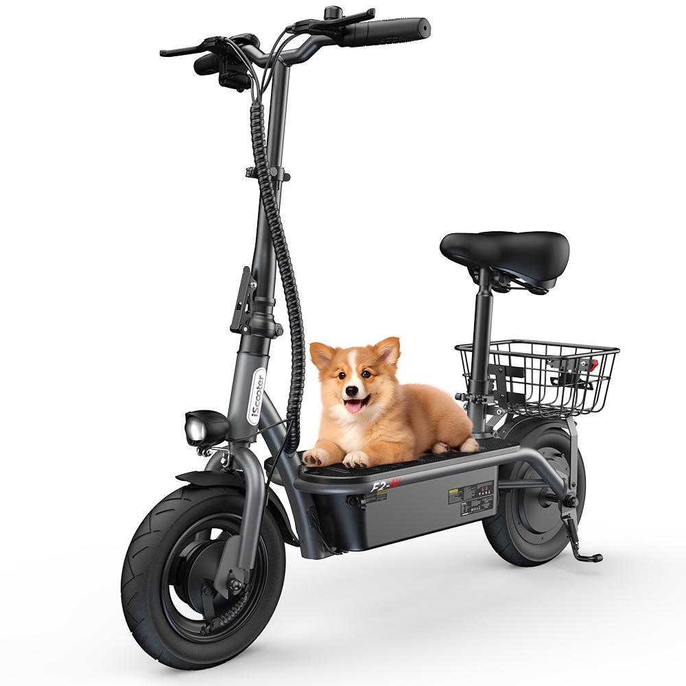 IScooter F2 Electric Scooter for Adults, 500W Motor, 30 Km Range, 30 Km/h, 10  Air-Filled Tires, Dual Drum Brake for Safe Urban Commute 500W  36V 7.8A