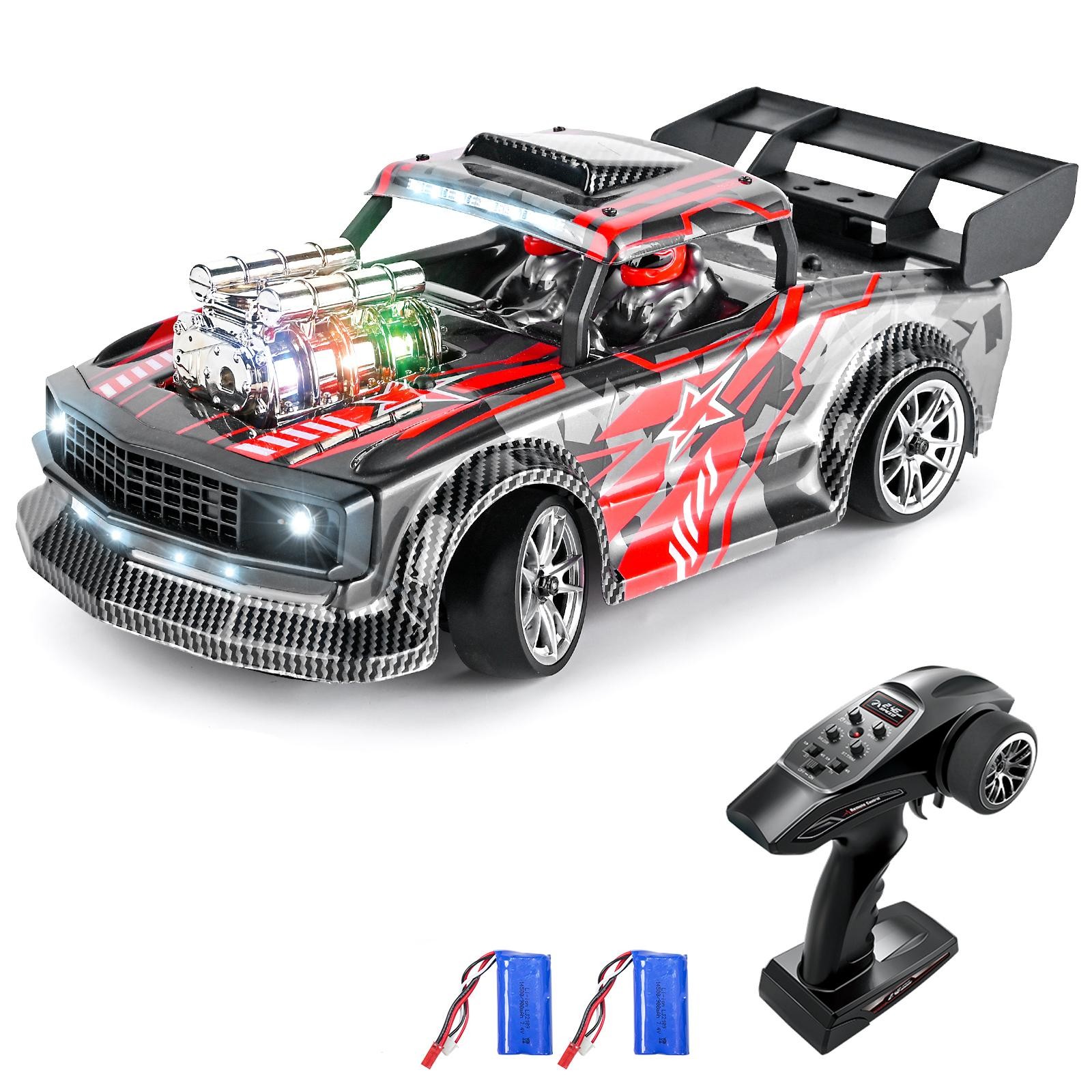 RC Drift Car 1/18 RC Car 2,4 GHz 4WD 30 Km/h RC Race Car a Escala Completa De Alta Velocidad Regalo Para Niños RTR Con ESP 2 Battery Rojo