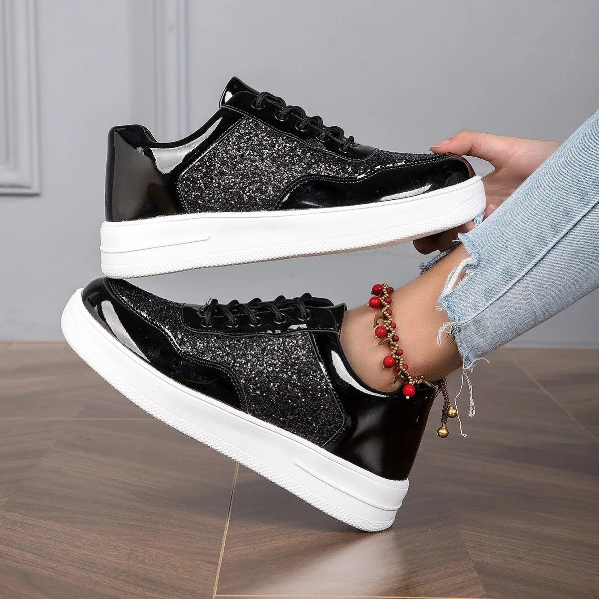 Nuevas Zapatillas Altas Con Plataforma Para Mujer, Zapatos Deportivos Vulcanizados Informales, Zapatos Blancos De Moda Para Mujer, Zapatos Planos 7786 thumbnail
