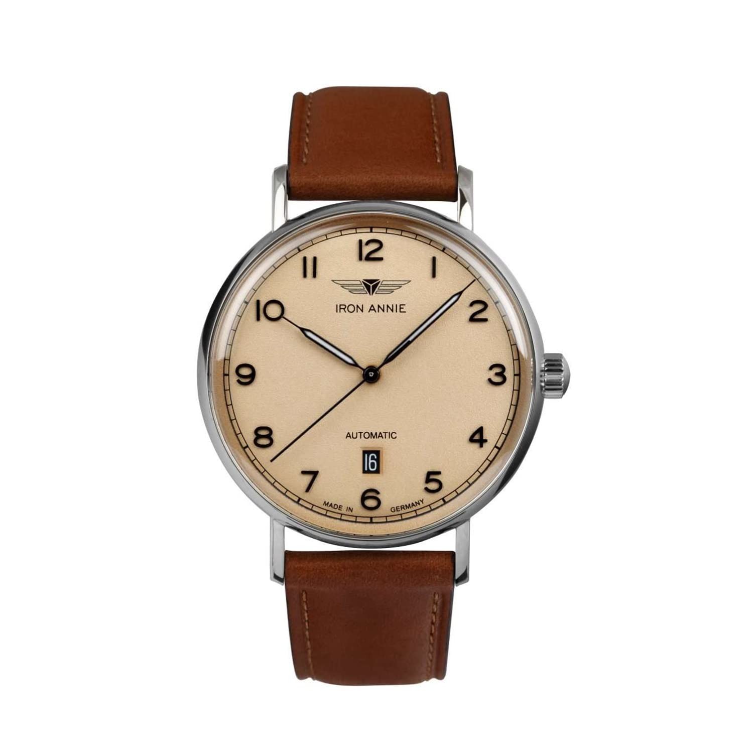 Relógio Aviador Iron Annie Limited Modelo AMAZONAS Cinto Marrom [Iron Annie] Amazon.co.jp 5954-3AT Masculino Bege