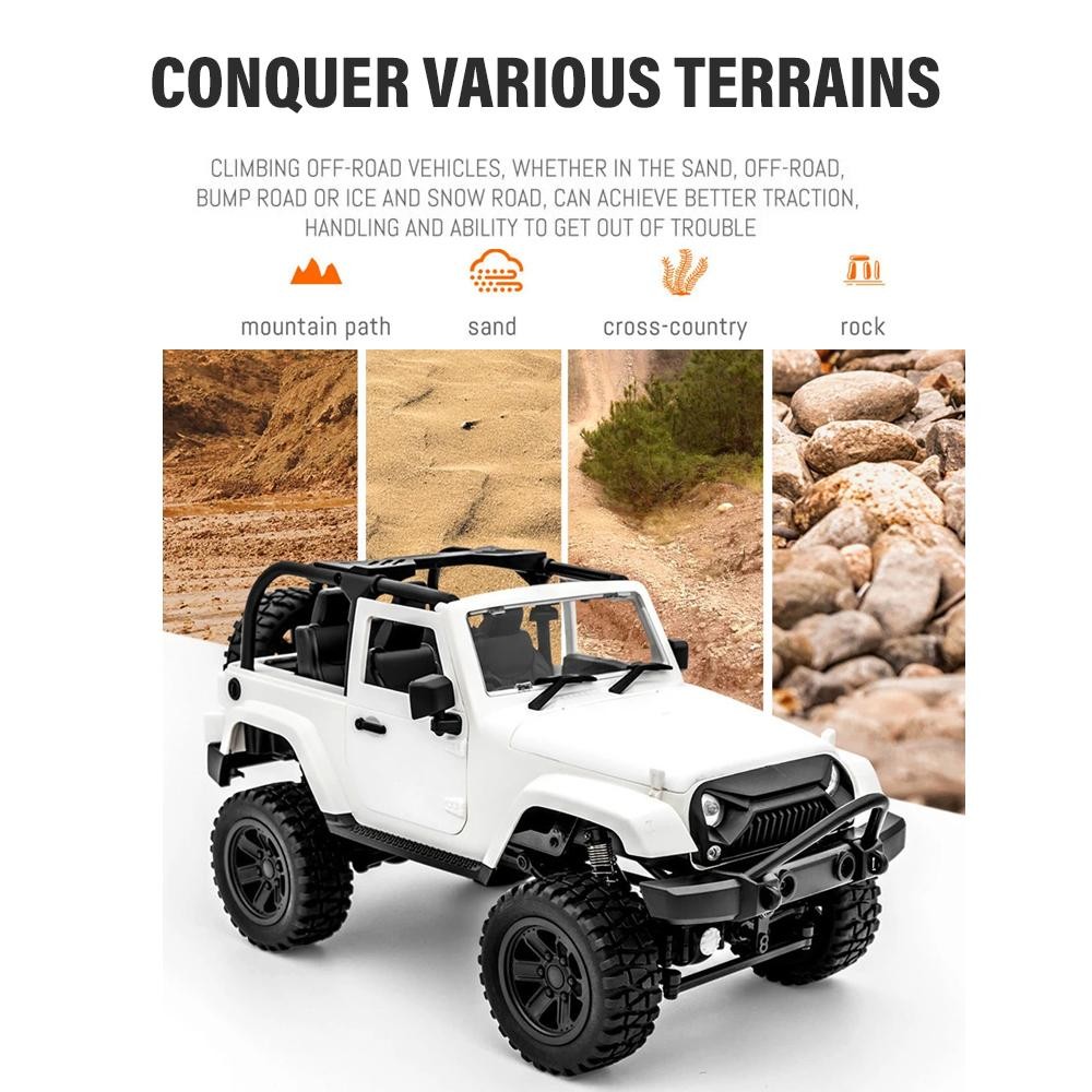 F2 RC Car Escala 1/14 Caminhão De Controle Remoto Conversível 4WD 2,4 GHz Off Road RC Trucks 30 Km / H De Altura Hardtop Branco thumbnail