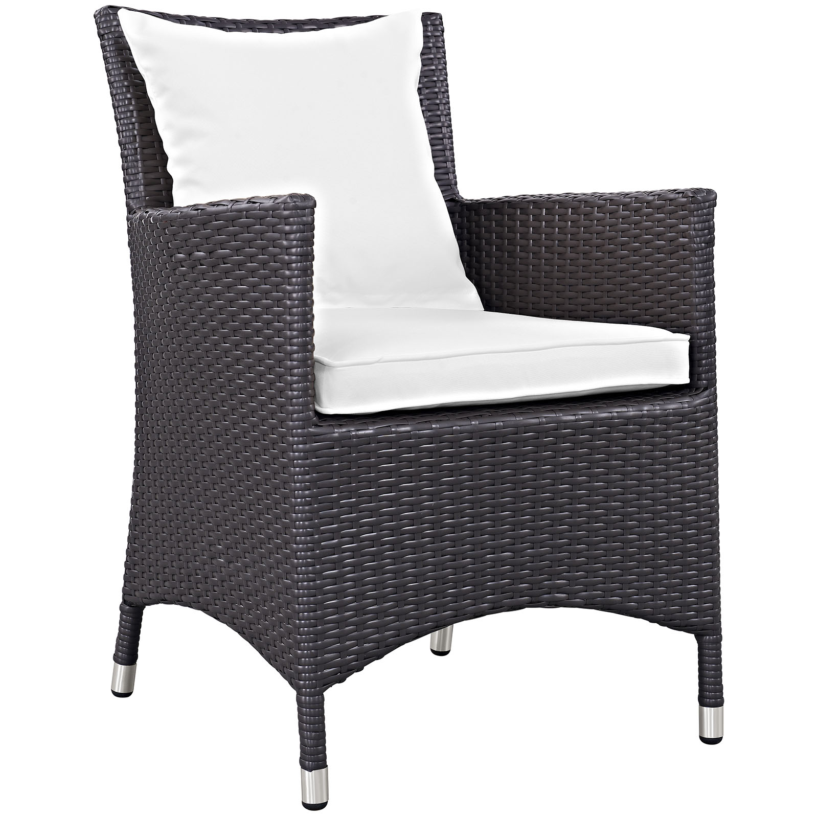 Modern Contemporary Urban Design Outdoor Patio Balcony Dining Chair  White  Rattan