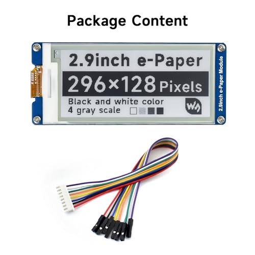 Waveshare 2.9inch E-Ink Display Module for Raspberry Pi & More, 296x128 Resolution, SPI Interface, Partial Refresh, Barebone PC Design thumbnail