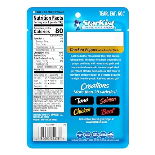 Starkist Tuna Creations Cracked Pepper with Roasted Garlic  2.6 Oz Pouch thumbnail