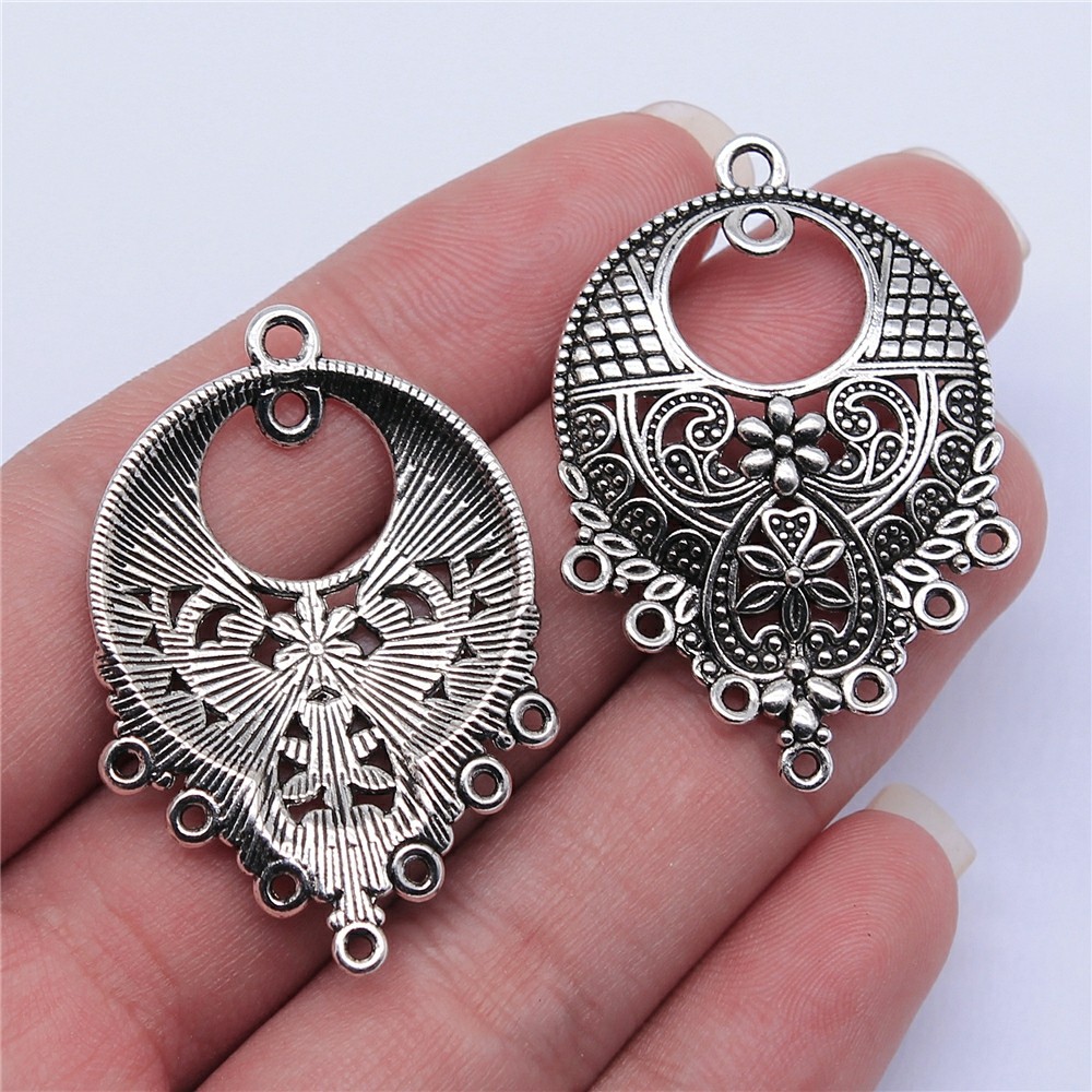 WYSIWYG 4 PièCES 43x30mm Antique Couleur Argent Boucle D'oreille Connecteur Pour La Fabrication De Bijoux Bijoux à Bricoler Soi-même Résultats thumbnail
