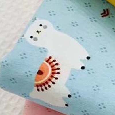 100% Coton Sergé Dessin Animé Bleu Rose Jaune Mignon Alpaga Arbre Tissu Enfant Berceau Tente Literie Feuille Travail Manuel Vêtements Décor à La  thumbnail