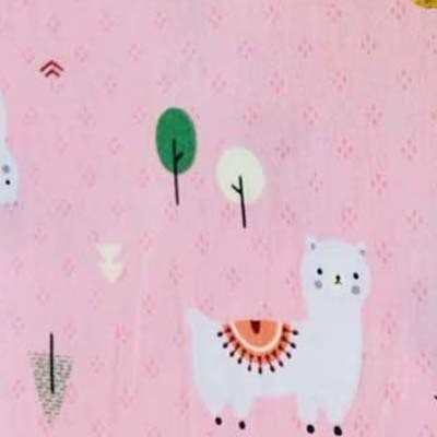 100% Coton Sergé Dessin Animé Bleu Rose Jaune Mignon Alpaga Arbre Tissu Enfant Berceau Tente Literie Feuille Travail Manuel Vêtements Décor à La  thumbnail