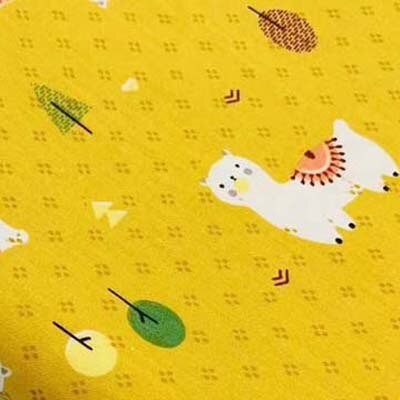 100% Coton Sergé Dessin Animé Bleu Rose Jaune Mignon Alpaga Arbre Tissu Enfant Berceau Tente Literie Feuille Travail Manuel Vêtements Décor à La  thumbnail