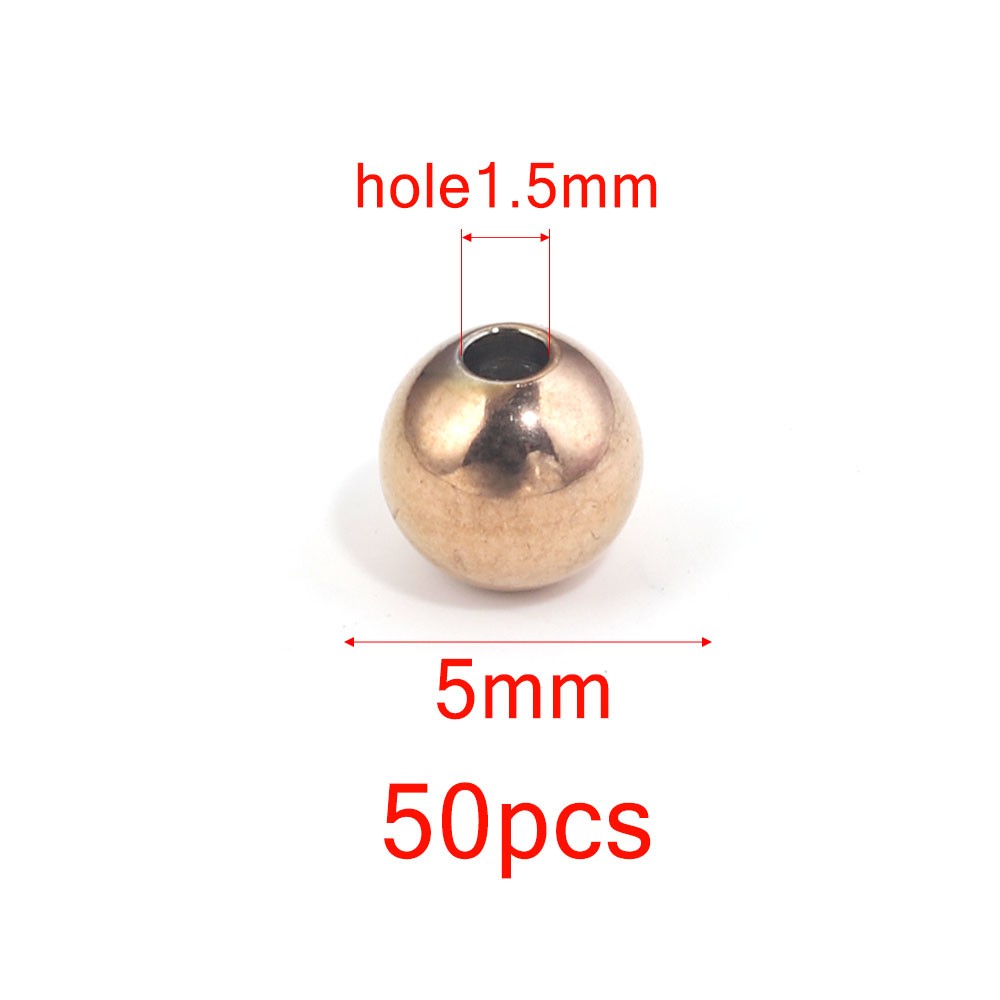 Perles D'Espacement En Acier Inoxydable De 3, 4, 5, 6 Et 8mm, Breloques Rondes Pour Bracelets Et Bijoux à Faire Soi-Même, Fournitures De Direction, 