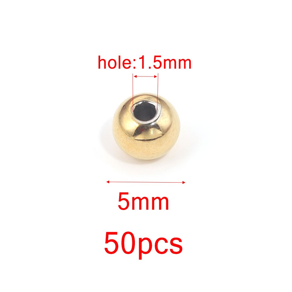 Perles D'Espacement En Acier Inoxydable De 3, 4, 5, 6 Et 8mm, Breloques Rondes Pour Bracelets Et Bijoux à Faire Soi-Même, Fournitures De Direction,  thumbnail