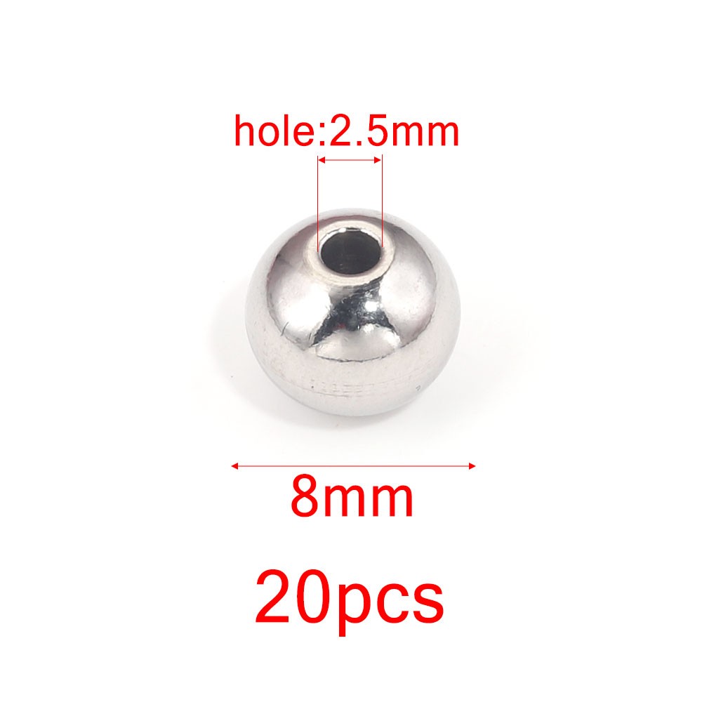 Perles D'Espacement En Acier Inoxydable De 3, 4, 5, 6 Et 8mm, Breloques Rondes Pour Bracelets Et Bijoux à Faire Soi-Même, Fournitures De Direction,  thumbnail