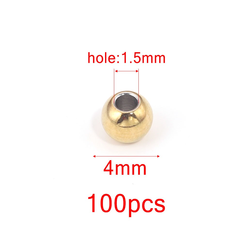 Perles D'Espacement En Acier Inoxydable De 3, 4, 5, 6 Et 8mm, Breloques Rondes Pour Bracelets Et Bijoux à Faire Soi-Même, Fournitures De Direction,  thumbnail