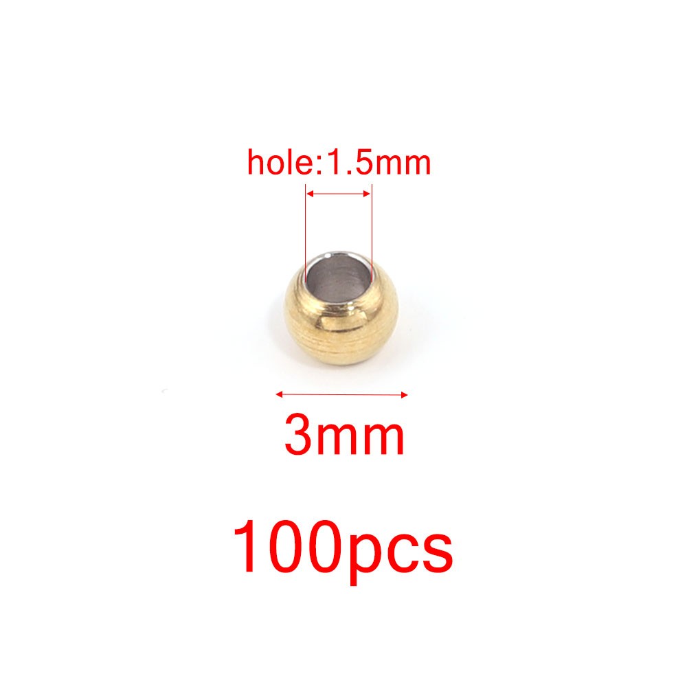 Perles D'Espacement En Acier Inoxydable De 3, 4, 5, 6 Et 8mm, Breloques Rondes Pour Bracelets Et Bijoux à Faire Soi-Même, Fournitures De Direction,  thumbnail