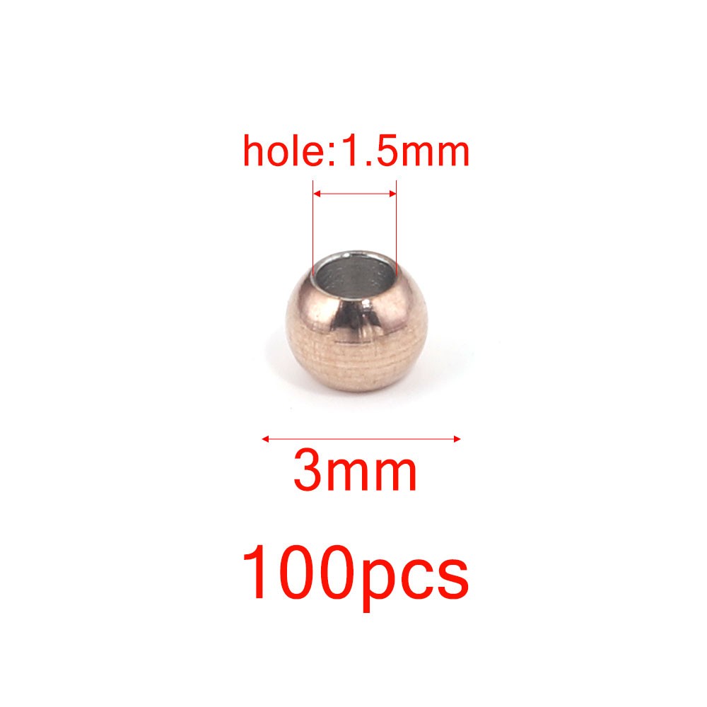 Perles D'Espacement En Acier Inoxydable De 3, 4, 5, 6 Et 8mm, Breloques Rondes Pour Bracelets Et Bijoux à Faire Soi-Même, Fournitures De Direction,  thumbnail
