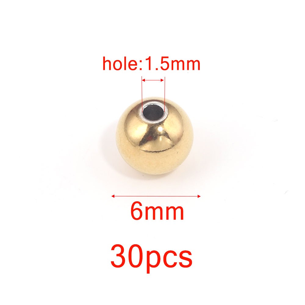 Perles D'Espacement En Acier Inoxydable De 3, 4, 5, 6 Et 8mm, Breloques Rondes Pour Bracelets Et Bijoux à Faire Soi-Même, Fournitures De Direction,  thumbnail