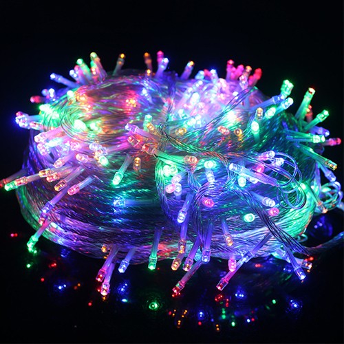 10M Chaîne US Standard 110V LED étoile Chaîne Jaune Rose Vert Bleu Rouge Blanc RGB étanche à La Pluie 100 Perles Chaîne Décor Extérieur thumbnail