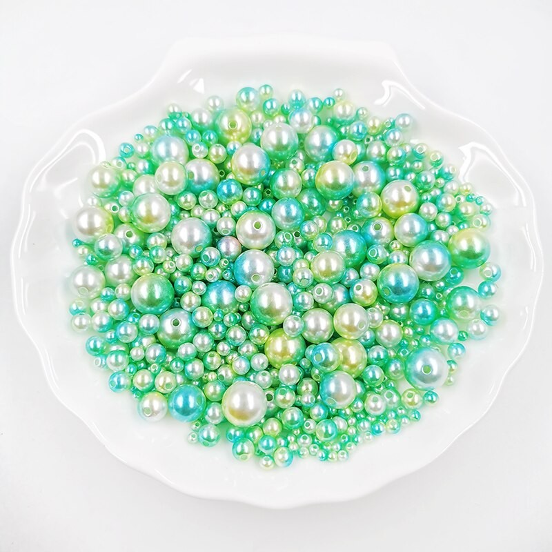 Mélange De Perles Avec Trou En ABS, Mélange De Tailles Rondes De 3/4/5/6/8/10/12mm, Avec Imitation De Perles Pour Bijoux à Bricoler Soi-même, Pour thumbnail