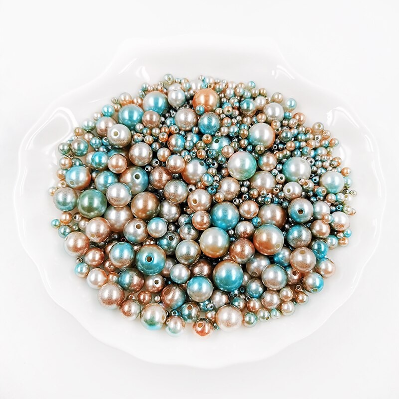 Mélange De Perles Avec Trou En ABS, Mélange De Tailles Rondes De 3/4/5/6/8/10/12mm, Avec Imitation De Perles Pour Bijoux à Bricoler Soi-même, Pour thumbnail