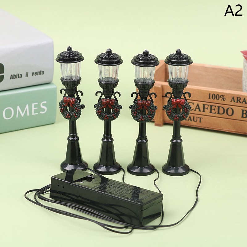 Mini Lampadaire De Noël à Monter Soi-même, Mini Lampadaire Pour Maison De Poupée, Accès Au Jardin Féerique Micro-paysage, 4 Pièce/ensemble thumbnail