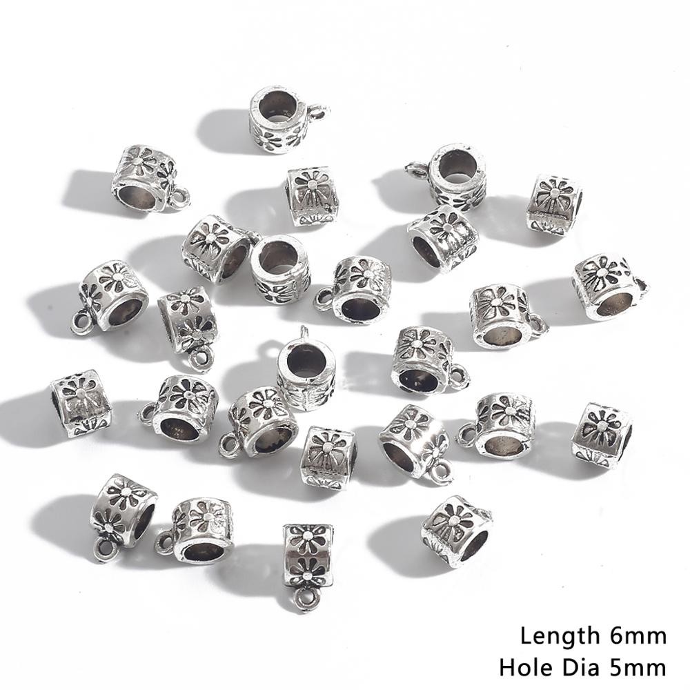 Fermoirs De Collier En Argent Antique, 20 PièCES, Breloques De Connecteur De Perle De Bail 4-9MM, Accessoires Pour Bijoux à Bricoler Soi-même Déco thumbnail