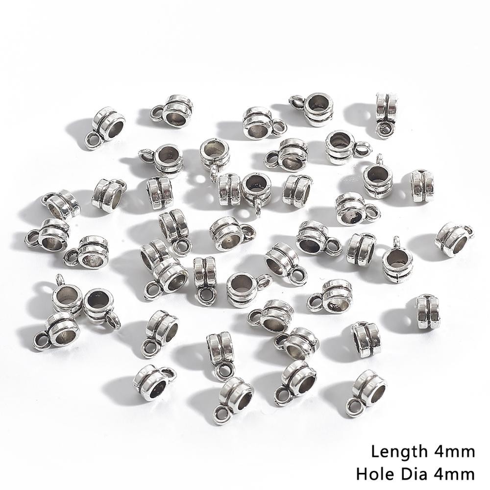 Fermoirs De Collier En Argent Antique, 20 PièCES, Breloques De Connecteur De Perle De Bail 4-9MM, Accessoires Pour Bijoux à Bricoler Soi-même Déco thumbnail