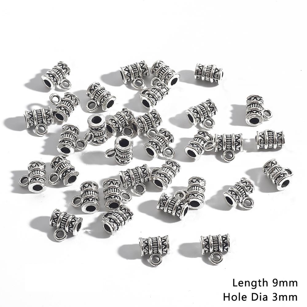 Fermoirs De Collier En Argent Antique, 20 PièCES, Breloques De Connecteur De Perle De Bail 4-9MM, Accessoires Pour Bijoux à Bricoler Soi-même Déco thumbnail