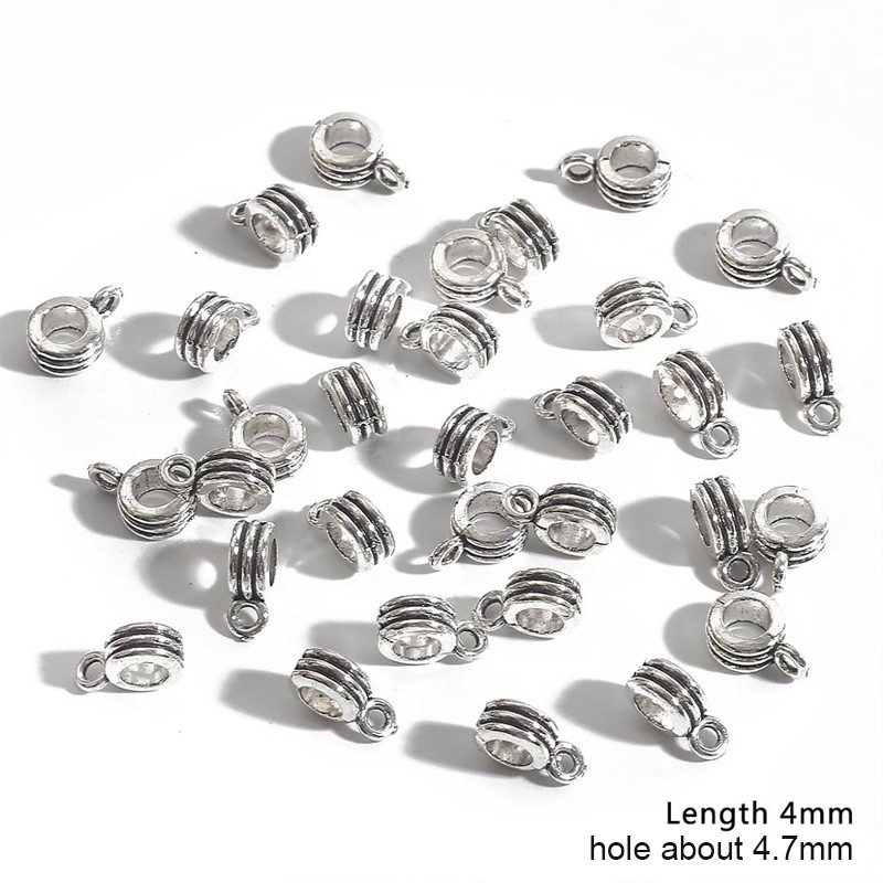 Fermoirs De Collier En Argent Antique, 20 PièCES, Breloques De Connecteur De Perle De Bail 4-9MM, Accessoires Pour Bijoux à Bricoler Soi-même Déco thumbnail
